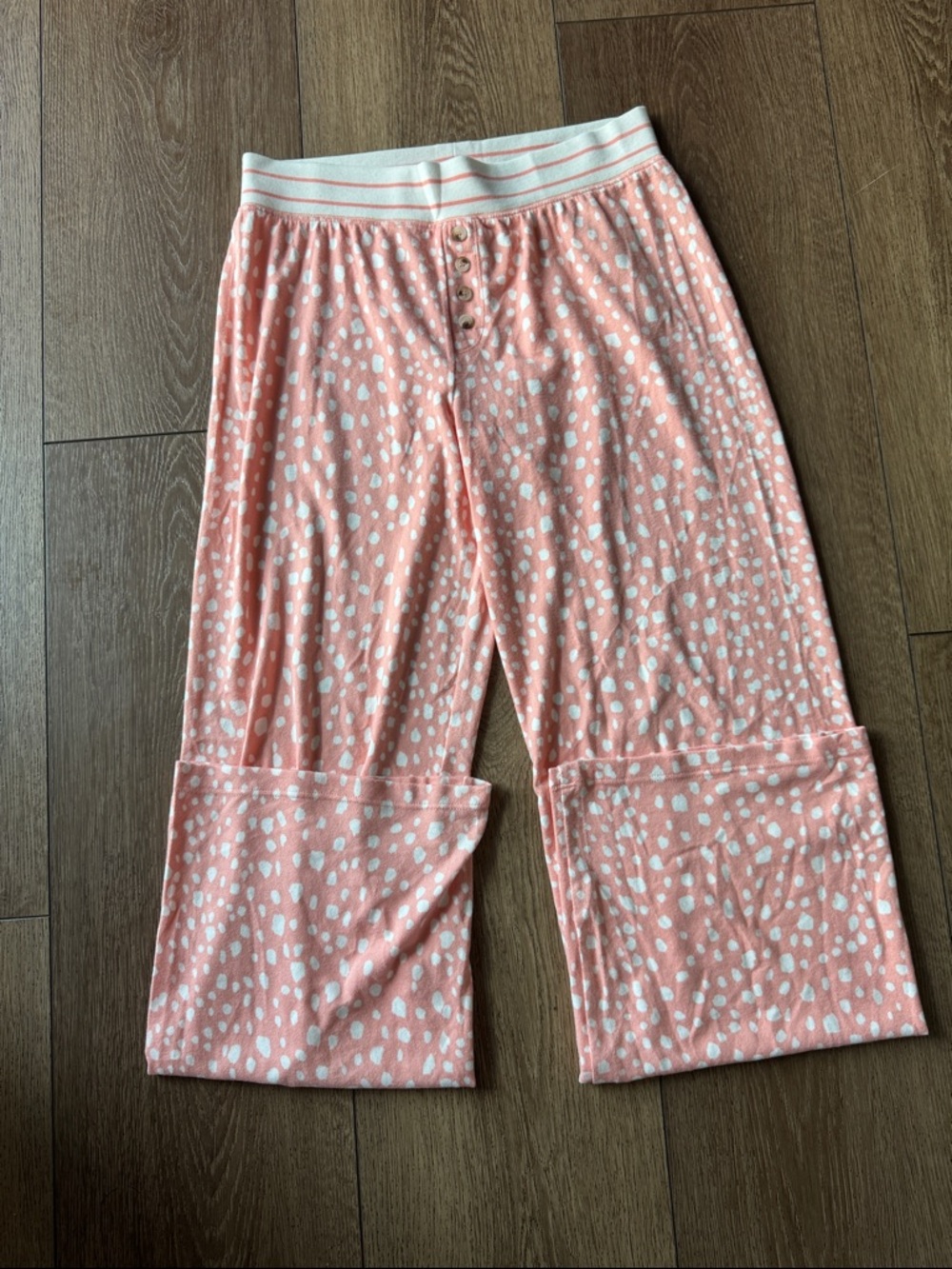 PJ Salvage Pink Polka Dot Pajama Pants - Soft Cozy Sleepwear